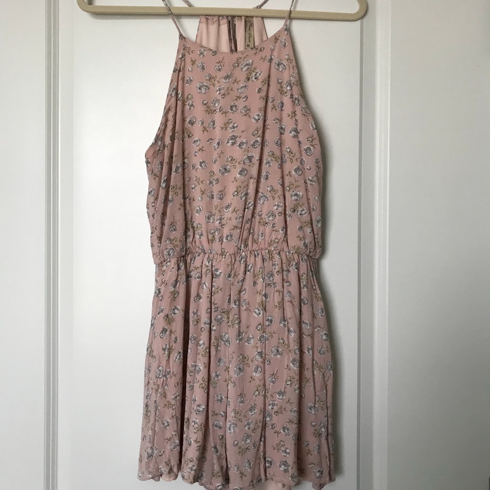 pink floral romper